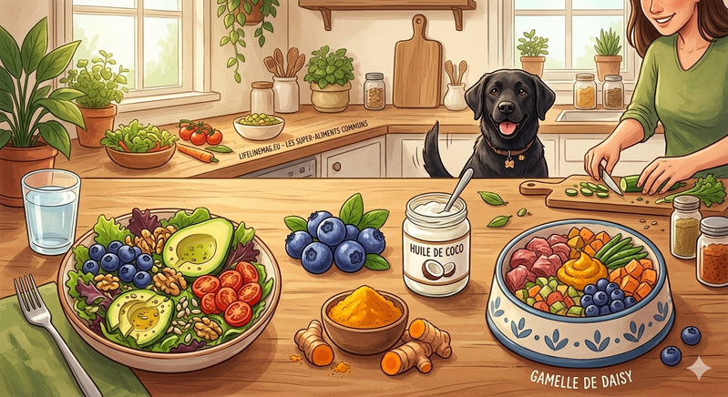 Cuisiner pour soi et pour son chien : Les Super-Aliments Communs pour une Longévité Partagée