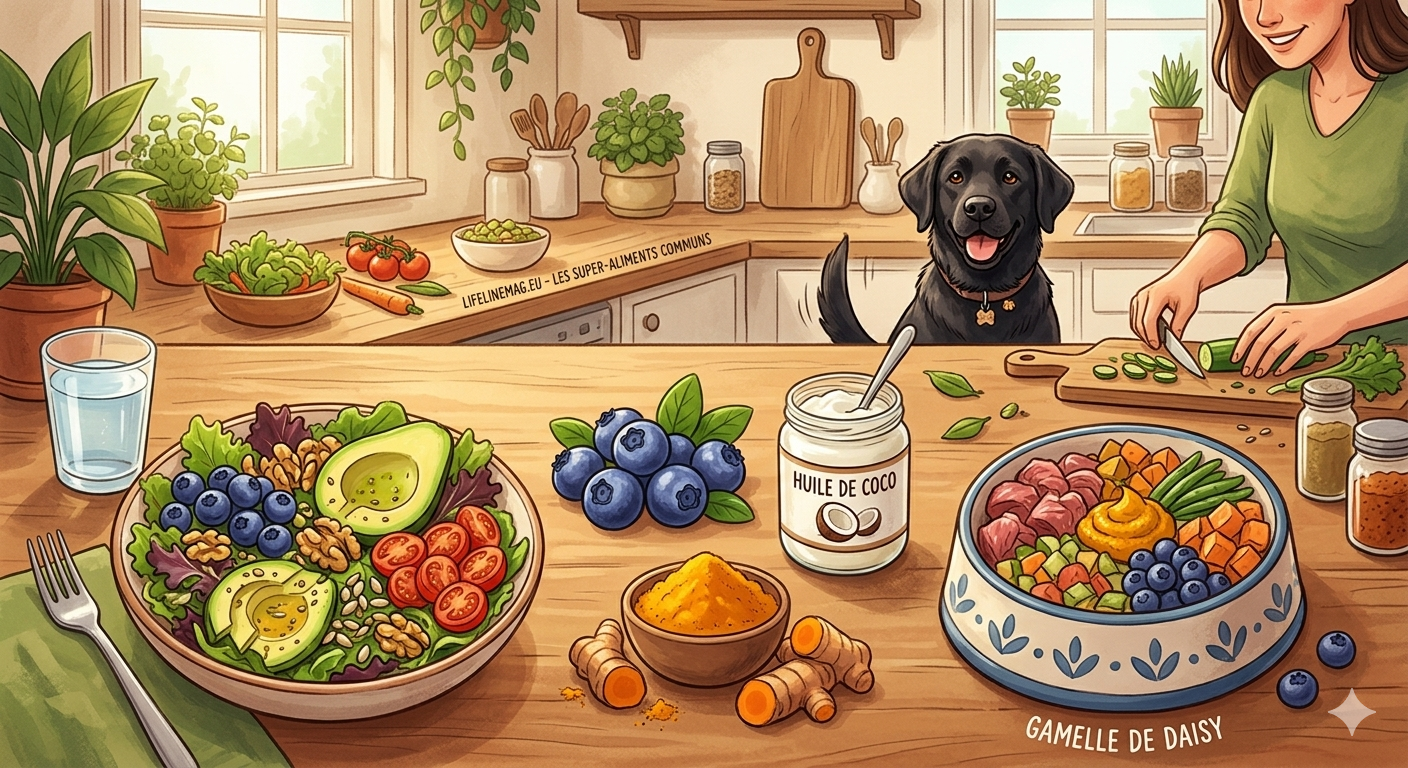 Cuisiner pour soi et pour son chien : Les Super-Aliments Communs pour une Longévité Partagée