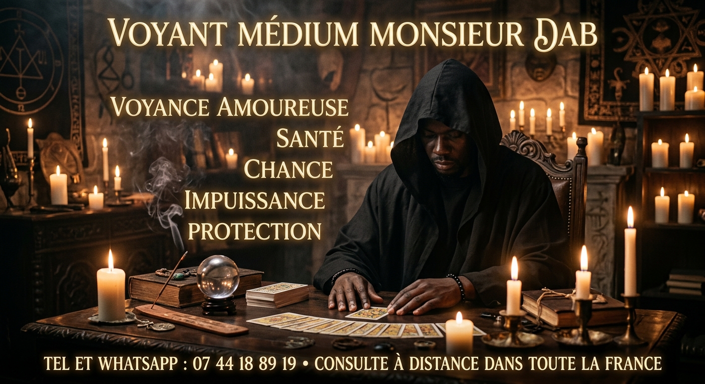 Voyant Médium Monsieur DAB à Lyon : Voyance Locale  🔮 voyance amoureuse, impuissance : Tel et Whatsapp :  07 44 18 89 19